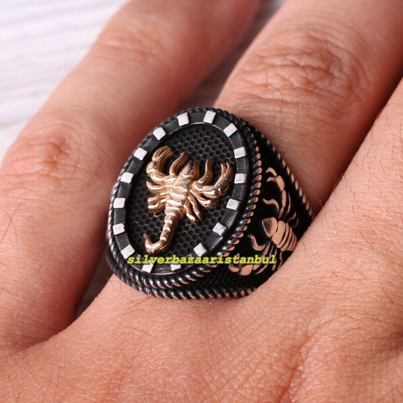 No Stone Handmade Scorpion Figure 925 Sterling Silver Ring silverbazaaristanbul 