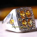 Original Yellow Citrine Stone Handmade 925 Sterling Silver Mens Ring silverbazaaristanbul 