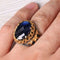 Oval Sapphire Turkish Jewelry Handmade 925 Sterling Silver Mens Ring silverbazaaristanbul 