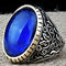 Parlement Blue 925 Sterling Silver Sapphire Stone Mens Ring silverbazaaristanbul 