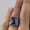 Raid Faceted Sapphire Stone Luxury 925 Sterling Silver Mens Ring silverbazaaristanbul 