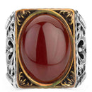 Rectangular Heavy 925 Sterling Silver Agate Stone Mens Ring silverbazaaristanbul 