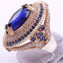 Sapphire Stone 925 Sterling Silver Luxury Big Ladies Ring silverbazaaristanbul 