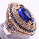 Sapphire Stone 925 Sterling Silver Luxury Big Ladies Ring silverbazaaristanbul 