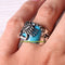 Scorpion Style 925 Sterling Silver Blue Turquoise Stone Mens Ring silverbazaaristanbul 