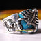 Scorpion Style 925 Sterling Silver Blue Turquoise Stone Mens Ring silverbazaaristanbul 