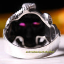 Skull and Snake Design Gothic Ruby 925 Sterling Silver Mens Ring silverbazaaristanbul 