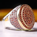 Small Micro Orange Citrine Stone 925 Sterling Silver Mens Ring silverbazaaristanbul 