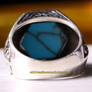 Special Hexagon Turquoise Stone 925 Sterling Silver Mens Ring silverbazaaristanbul 