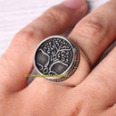 The Tree Of Life No Stone Handmade 925 Sterling Silver Mens Ring silverbazaaristanbul 