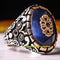 Turkish 925 Sterling Silver Heavy Blue Sapphire Stone Mens Ring silverbazaaristanbul 