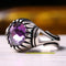 Turkish Handmade 925 Sterling Silver Round Amethyst Stone Mens Ring silverbazaaristanbul 