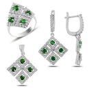 Turkish Handmade Lux Jewelry 925 Sterling Silver Ladies Womans Set 204 silverbazaaristanbul 