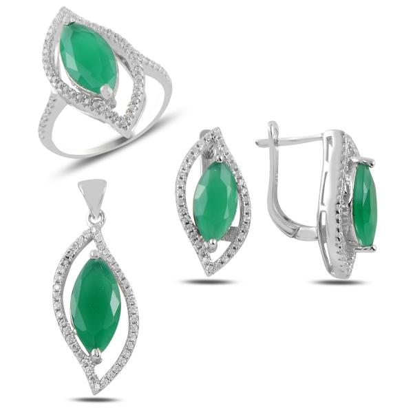 Turkish Handmade Lux Jewelry 925 Sterling Silver Ladies Womans Set 358 silverbazaaristanbul 