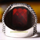 Turkish Jewelry Facet Ruby 925 Sterling Silver Mens Ring silverbazaaristanbul 